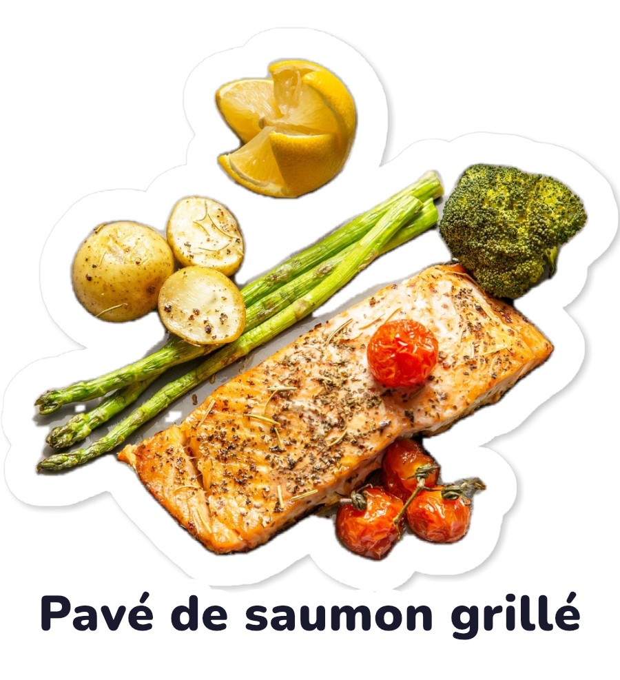Salmon pavé sticker with its French name